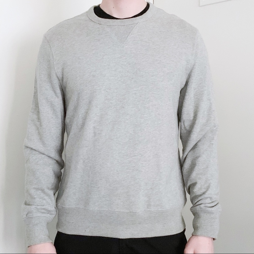 J.Crew Vintage Fleece crewneck sweater sweatshirt Y2K light gray classic preppy